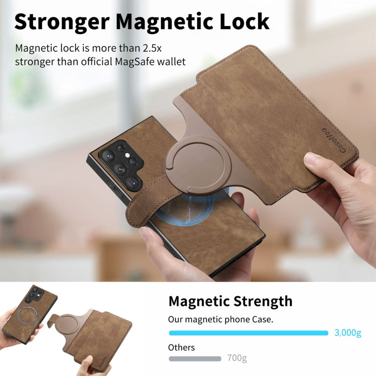 For Galaxy S23 Ultra 5G CaseNeo MagSafe RFID Anti-theft Retro Leather Phone Case