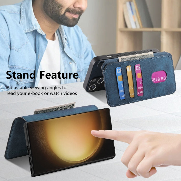 For Galaxy S23 Ultra 5G CaseNeo MagSafe RFID Anti-theft Retro Leather Phone Case