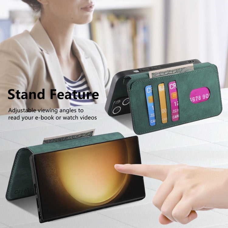 For Galaxy S23 Ultra 5G CaseNeo MagSafe RFID Anti-theft Retro Leather Phone Case