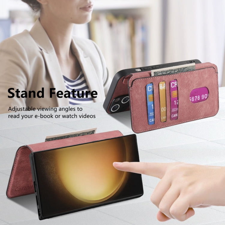 For Galaxy S23 Ultra 5G CaseNeo MagSafe RFID Anti-theft Retro Leather Phone Case
