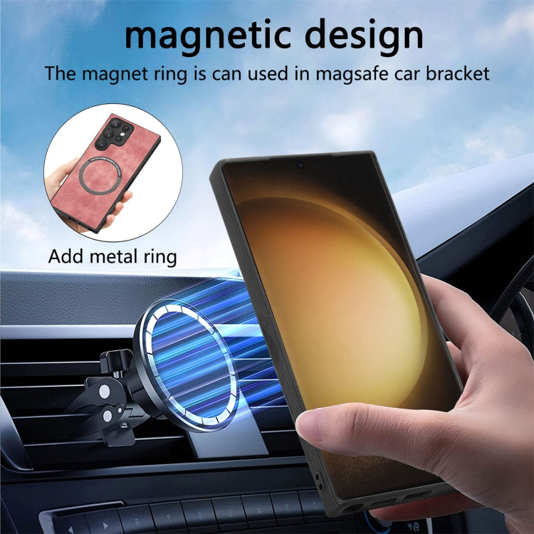 For Galaxy S23 Ultra 5G CaseNeo MagSafe RFID Anti-theft Retro Leather Phone Case