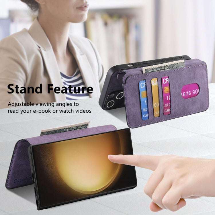 For Galaxy S23 Ultra 5G CaseNeo MagSafe RFID Anti-theft Retro Leather Phone Case