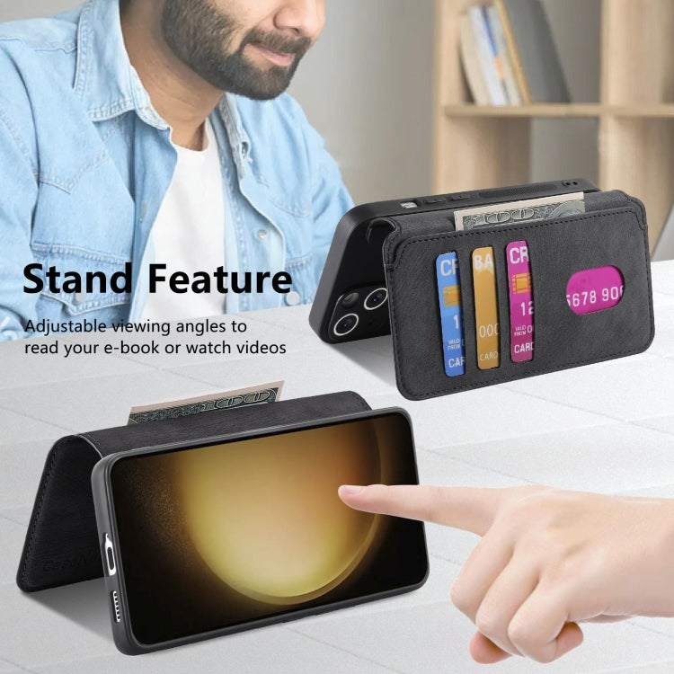 For Galaxy S23+ 5G CaseNeo MagSafe RFID Anti-theft Retro Leather Phone Case
