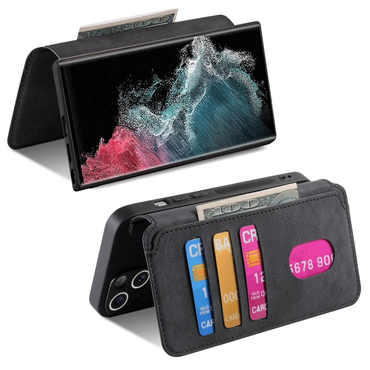 For Galaxy S22 Ultra 5G CaseNeo MagSafe RFID Anti-theft Retro Leather Phone Case