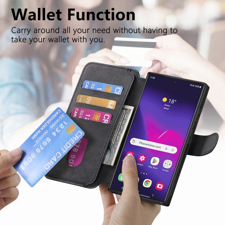 For Galaxy S22 Ultra 5G CaseNeo MagSafe RFID Anti-theft Retro Leather Phone Case