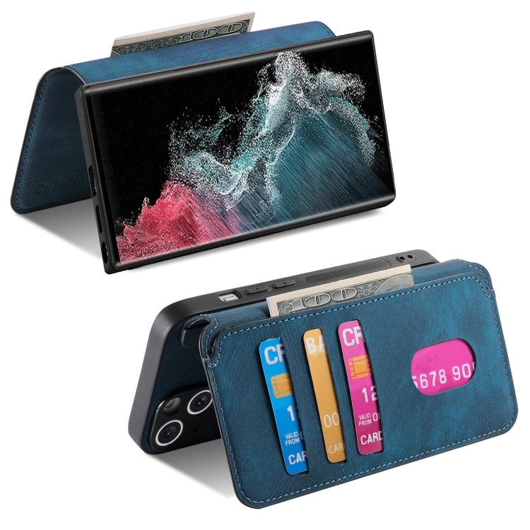 For Galaxy S22 Ultra 5G CaseNeo MagSafe RFID Anti-theft Retro Leather Phone Case