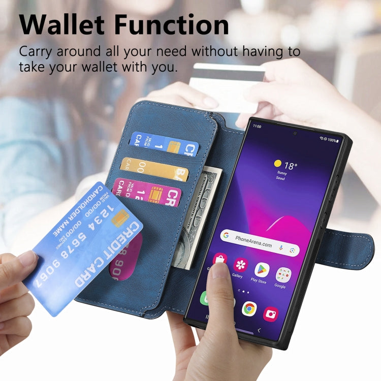 For Galaxy S22 Ultra 5G CaseNeo MagSafe RFID Anti-theft Retro Leather Phone Case