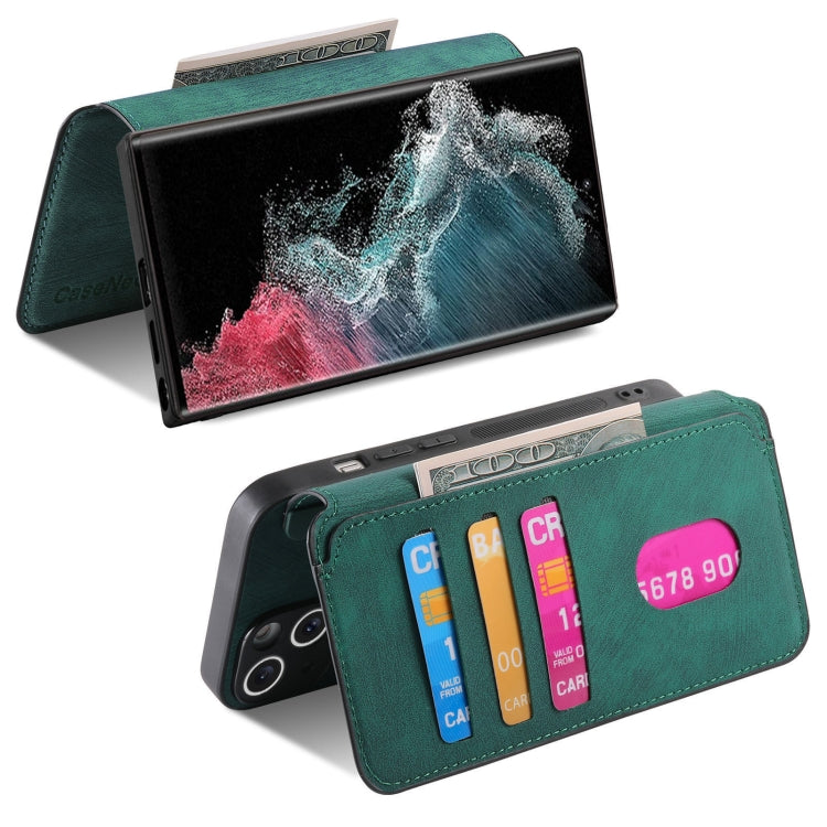 For Galaxy S22 Ultra 5G CaseNeo MagSafe RFID Anti-theft Retro Leather Phone Case