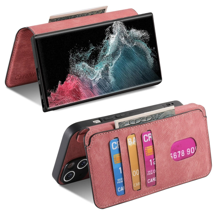 For Galaxy S22 Ultra 5G CaseNeo MagSafe RFID Anti-theft Retro Leather Phone Case