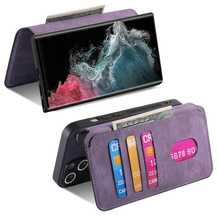 For Galaxy S22 Ultra 5G CaseNeo MagSafe RFID Anti-theft Retro Leather Phone Case
