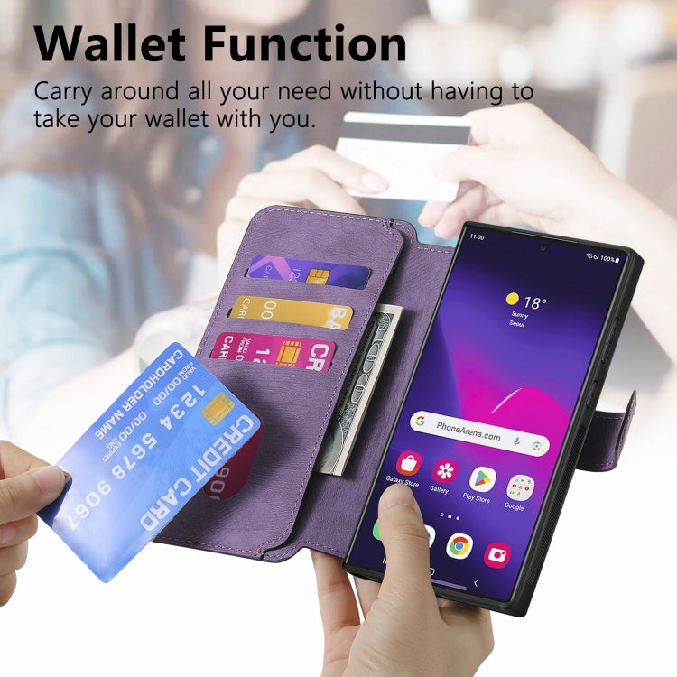 For Galaxy S22 Ultra 5G CaseNeo MagSafe RFID Anti-theft Retro Leather Phone Case