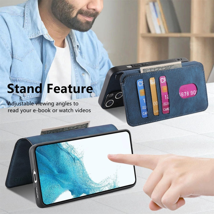 For Galaxy S22+ 5G CaseNeo MagSafe RFID Anti-theft Retro Leather Phone Case