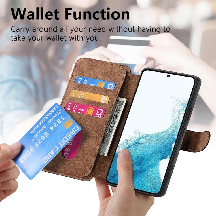 For Galaxy S22 5G CaseNeo MagSafe RFID Anti-theft Retro Leather Phone Case