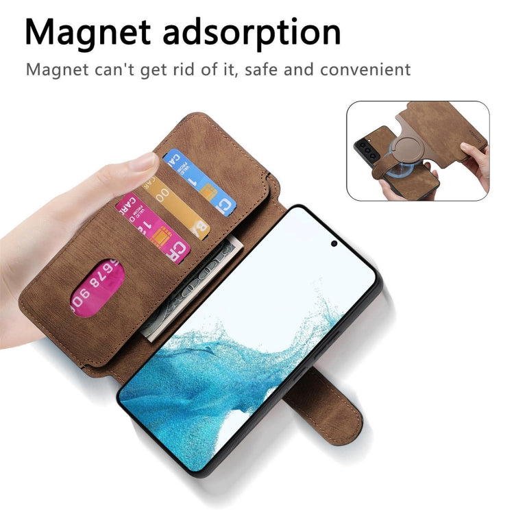 For Galaxy S22 5G CaseNeo MagSafe RFID Anti-theft Retro Leather Phone Case