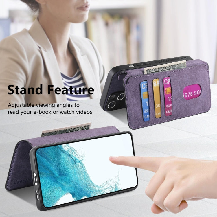 For Galaxy S22 5G CaseNeo MagSafe RFID Anti-theft Retro Leather Phone Case
