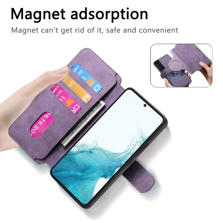 For Galaxy S22 5G CaseNeo MagSafe RFID Anti-theft Retro Leather Phone Case