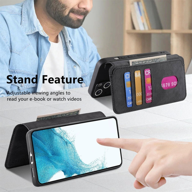For Galaxy S21 FE 5G CaseNeo MagSafe RFID Anti-theft Retro Leather Phone Case