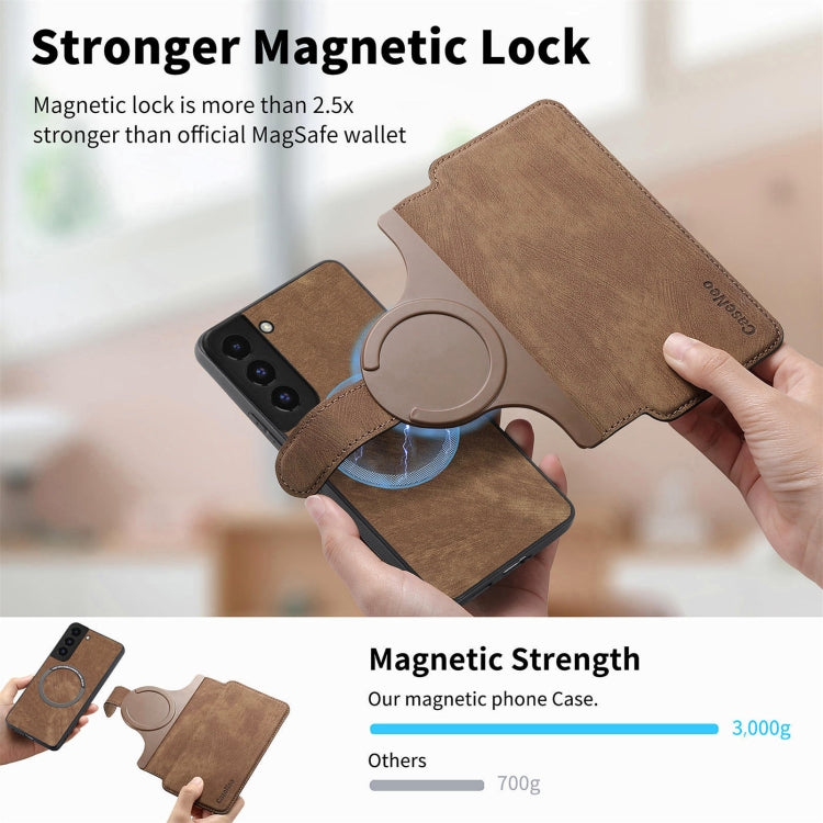 For Galaxy S21 FE 5G CaseNeo MagSafe RFID Anti-theft Retro Leather Phone Case