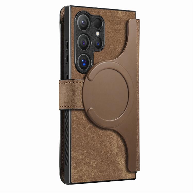 For Galaxy S25 Ultra 5G CaseNeo MagSafe RFID Anti-theft Retro Leather Phone Case
