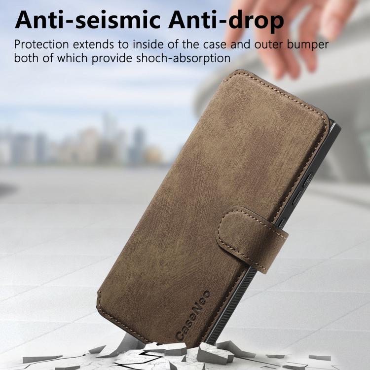 For Galaxy S25 Ultra 5G CaseNeo MagSafe RFID Anti-theft Retro Leather Phone Case