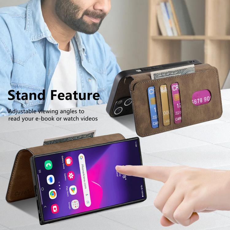 For Galaxy S25 Ultra 5G CaseNeo MagSafe RFID Anti-theft Retro Leather Phone Case