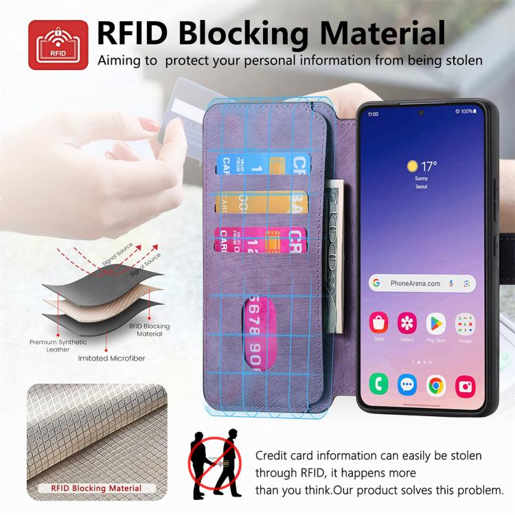 For Galaxy S25+ 5G CaseNeo MagSafe RFID Anti-theft Retro Leather Phone Case
