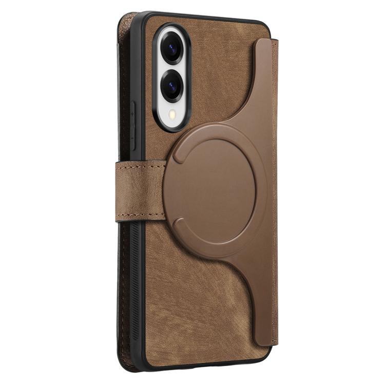 For Galaxy S25 Edge 5G CaseNeo MagSafe RFID Anti-theft Retro Leather Phone Case