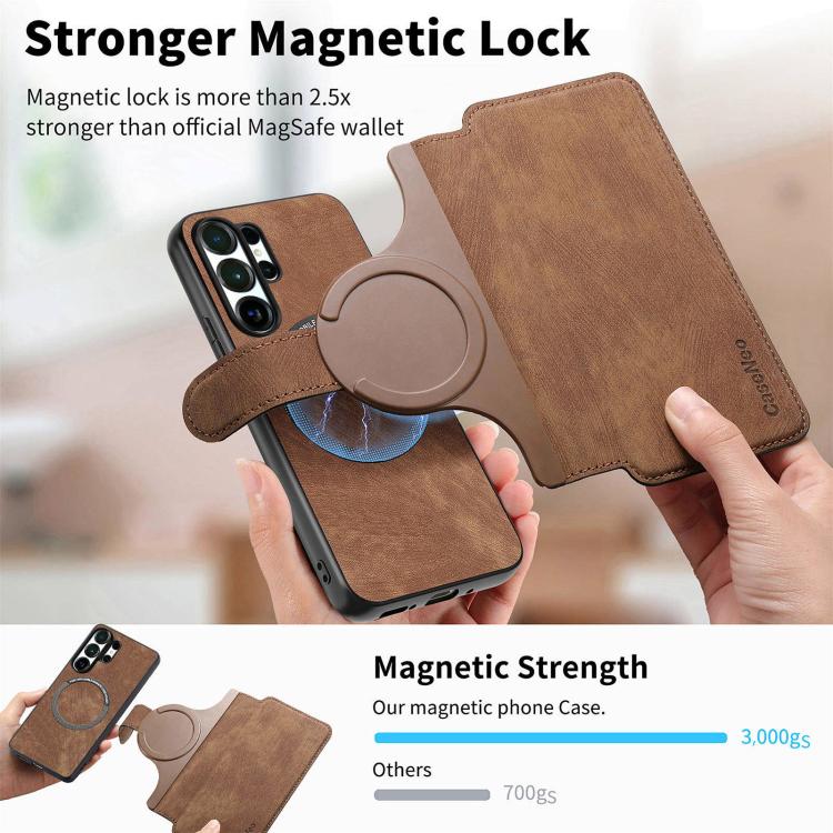 For Galaxy S26 Ultra 5G CaseNeo MagSafe RFID Anti-theft Retro Leather Phone Case
