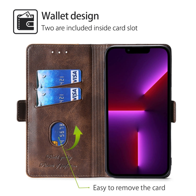 For iPhone 16 Contrast Color Side Buckle Leather Phone Case