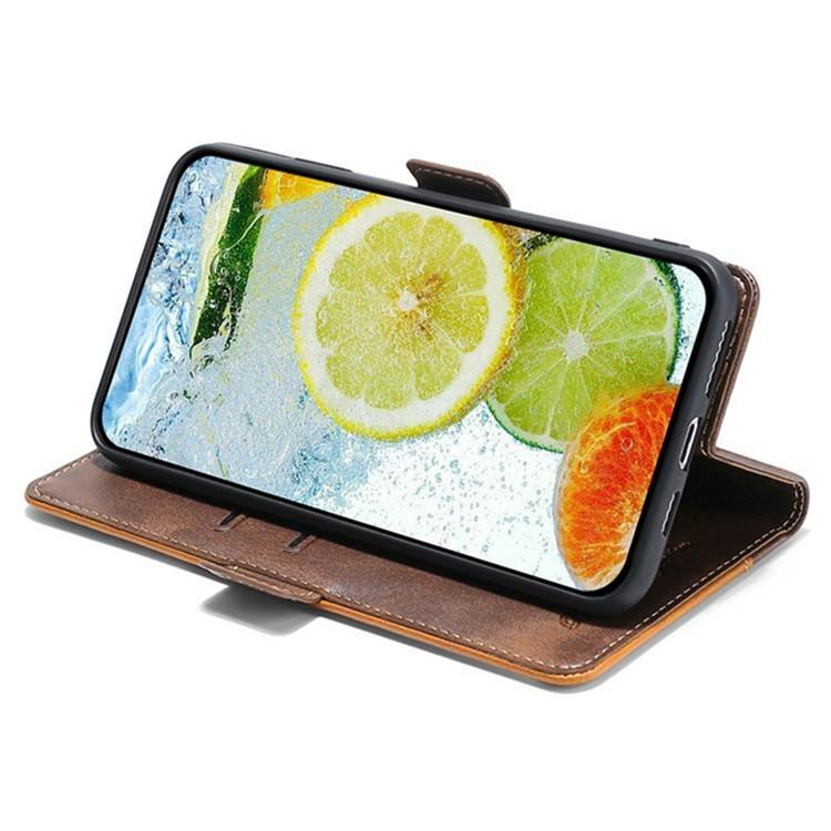 For iPhone 17 Contrast Color Side Buckle Leather Phone Case