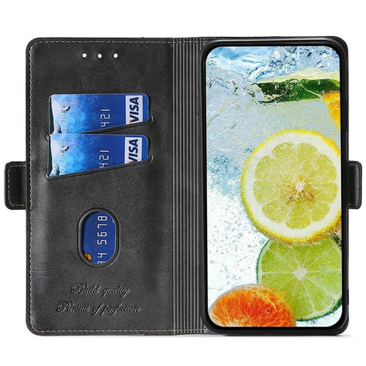 For iPhone 17 Pro Contrast Color Side Buckle Leather Phone Case
