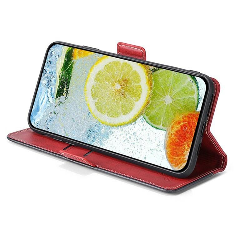 For iPhone 17 Pro Contrast Color Side Buckle Leather Phone Case