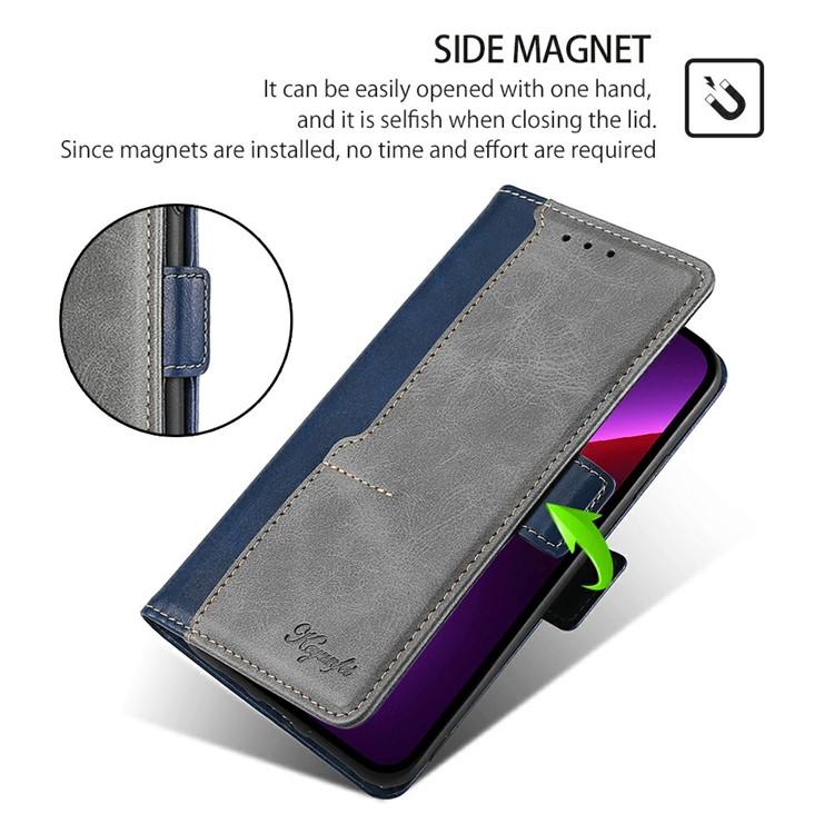 For iPhone 17 Pro Max Contrast Color Side Buckle Leather Phone Case