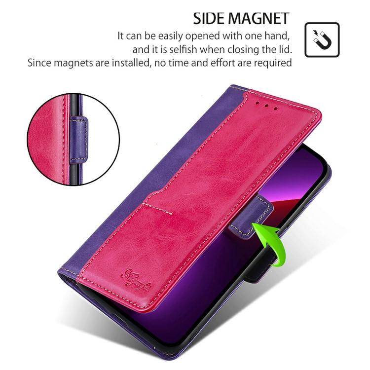 For iPhone 17 Pro Max Contrast Color Side Buckle Leather Phone Case