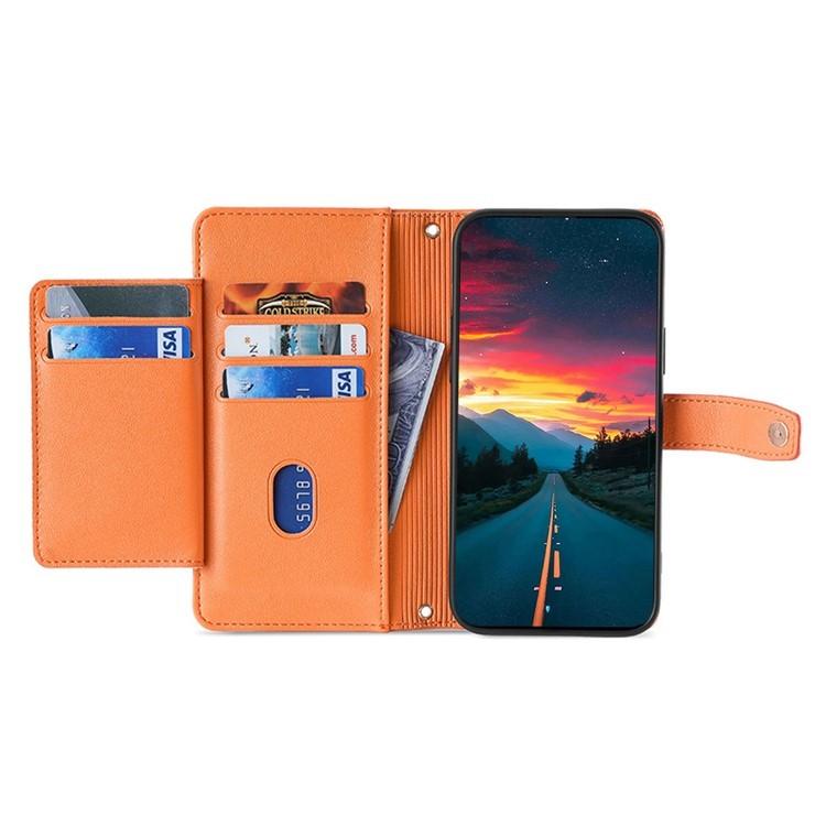 For iPhone 17e / 16e Sheep Texture Cross-body Zipper Wallet Leather Phone Case