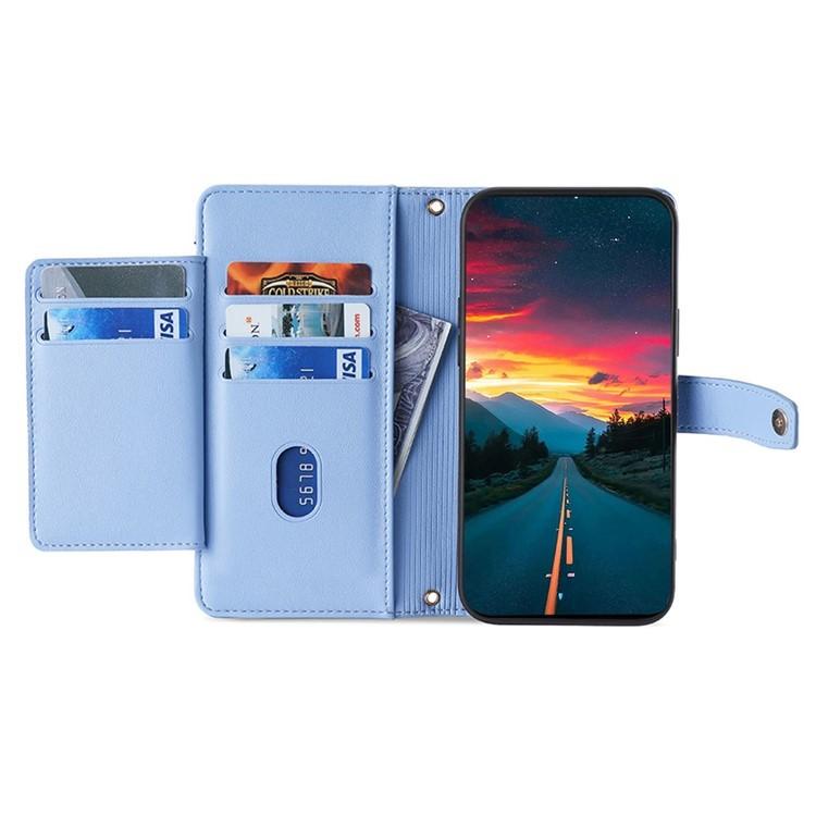 For iPhone 17e / 16e Sheep Texture Cross-body Zipper Wallet Leather Phone Case