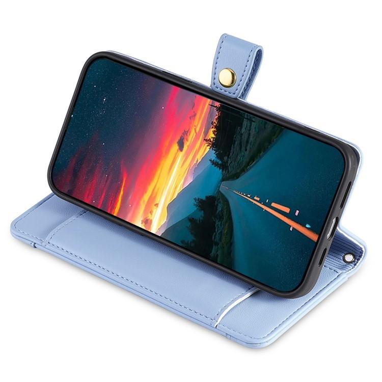 For iPhone 17 Sheep Texture Cross-body Zipper Wallet Leather Phone Case