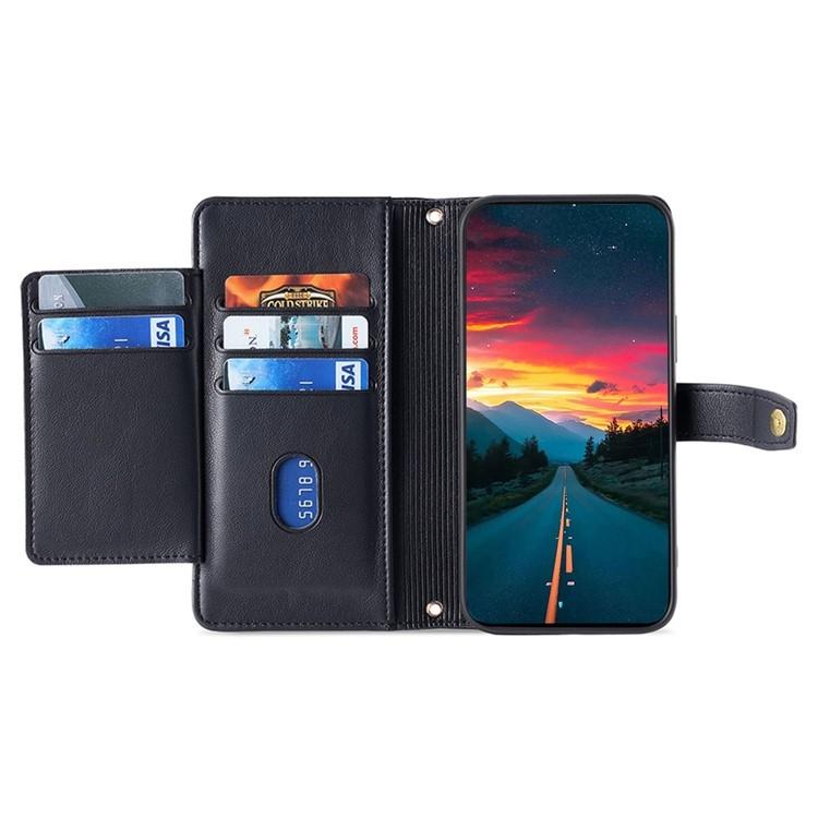 For iPhone 17 Pro Max Sheep Texture Cross-body Zipper Wallet Leather Phone Case