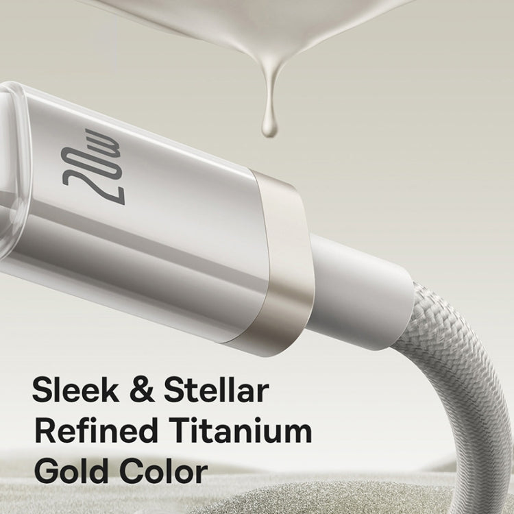Baseus Titanium Alloy Series 20W USB-C / Type-C to 8 Pin Fast Charging Cable, Length:1m - Gold