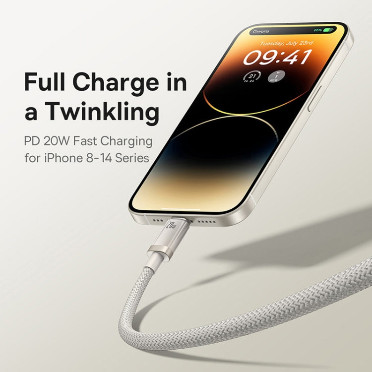 Baseus Titanium Alloy Series 20W USB-C / Type-C to 8 Pin Fast Charging Cable, Length:1m - Gold