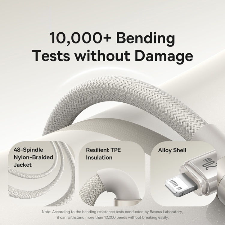 Baseus Titanium Alloy Series 20W USB-C / Type-C to 8 Pin Fast Charging Cable, Length:1m - Gold
