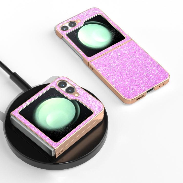 For Samsung Galaxy Z Flip6 / Flip7 FE Electroplating Frame Colorful Glitter Phone Case