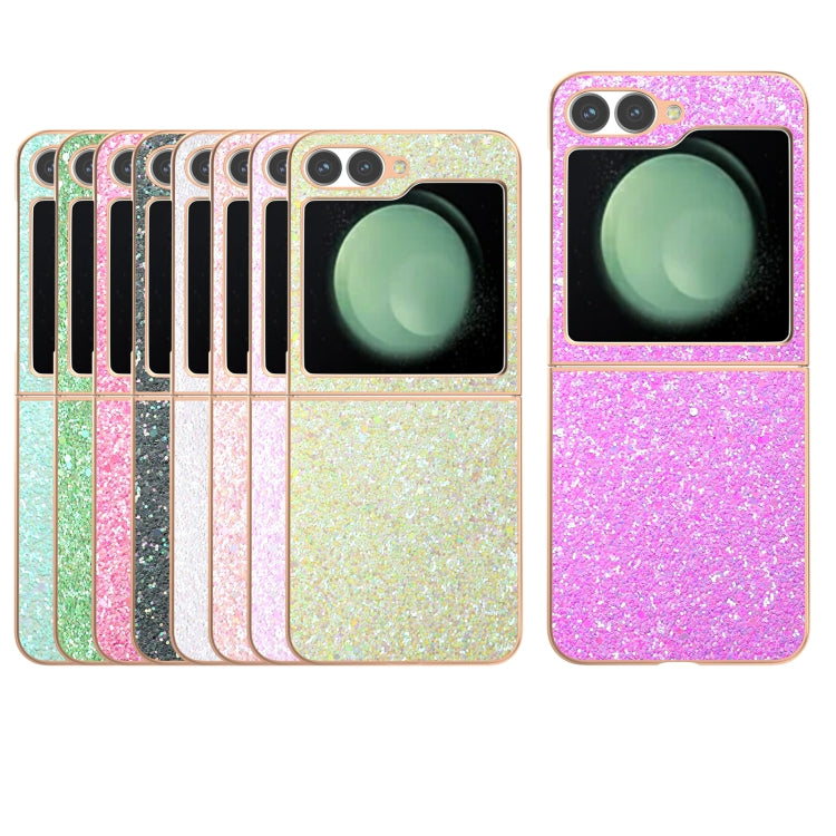 For Samsung Galaxy Z Flip6 / Flip7 FE Electroplating Frame Colorful Glitter Phone Case