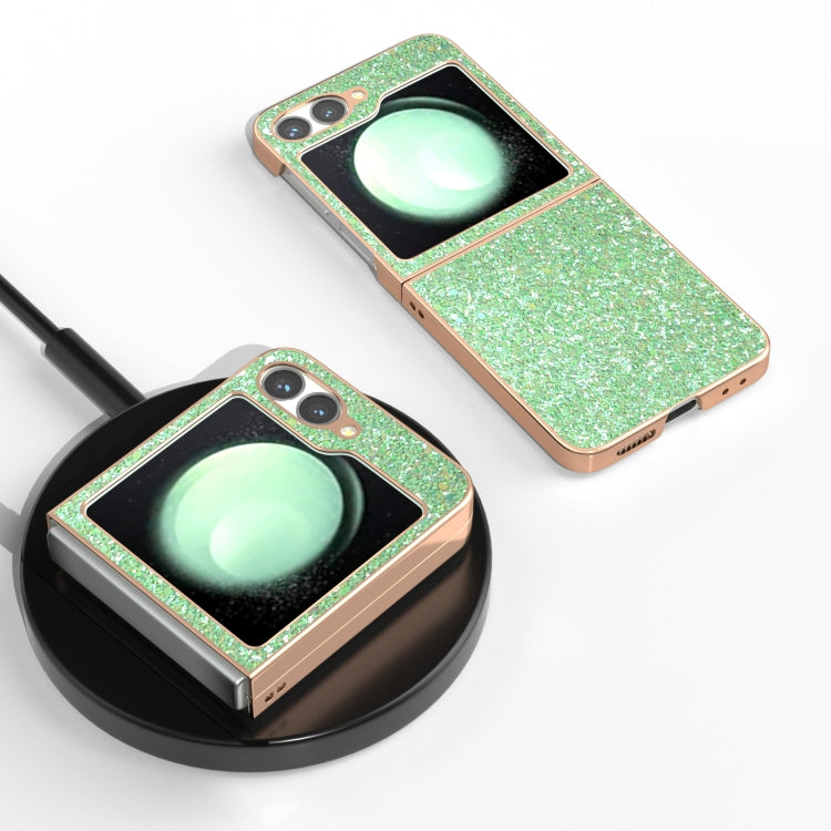 For Samsung Galaxy Z Flip6 / Flip7 FE Electroplating Frame Colorful Glitter Phone Case