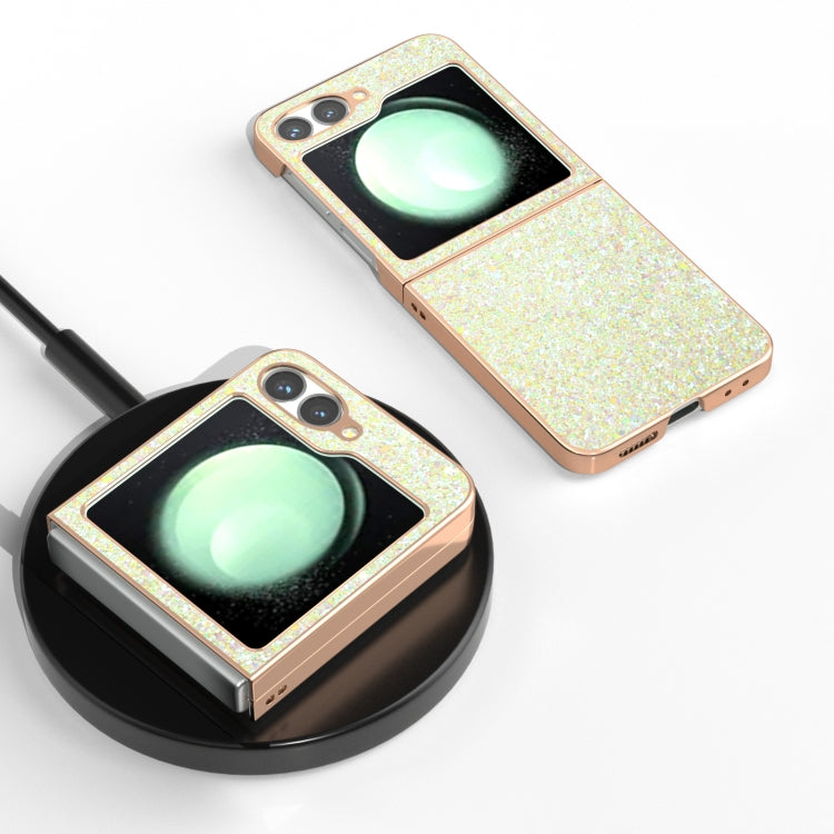 For Samsung Galaxy Z Flip6 / Flip7 FE Electroplating Frame Colorful Glitter Phone Case