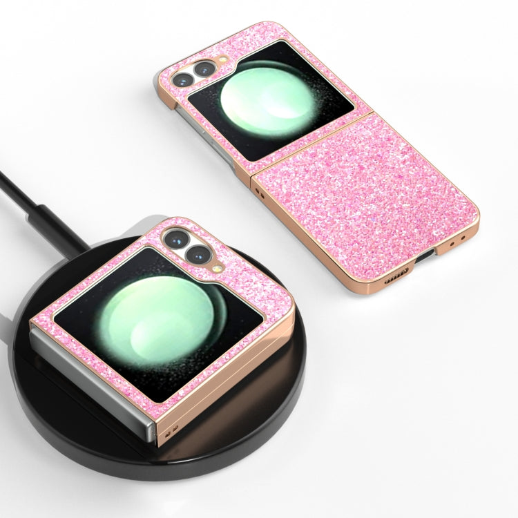 For Samsung Galaxy Z Flip6 / Flip7 FE Electroplating Frame Colorful Glitter Phone Case
