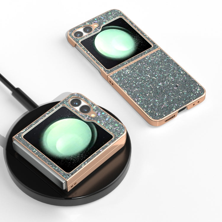 For Samsung Galaxy Z Flip6 / Flip7 FE Electroplating Frame Colorful Glitter Phone Case