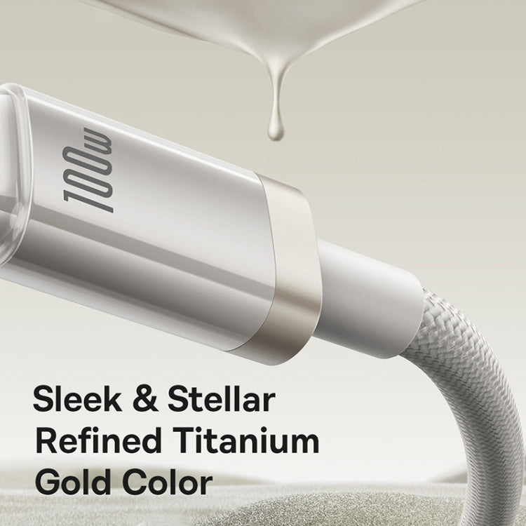Baseus Titanium Alloy Series 100W USB-C / Type-C to Type-C Fast Charging Cable, Length:1m - Gold