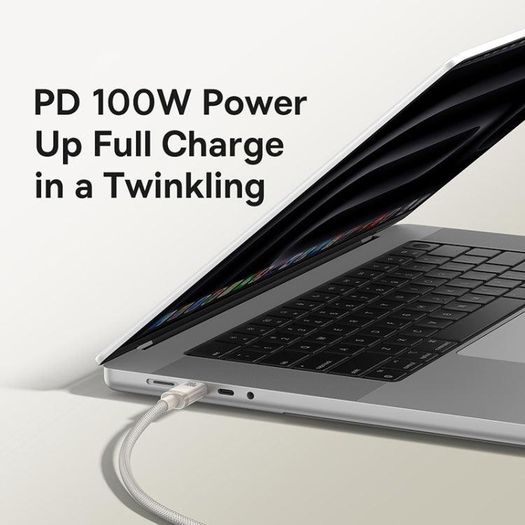 Baseus Titanium Alloy Series 100W USB-C / Type-C to Type-C Fast Charging Cable, Length:1m - Gold