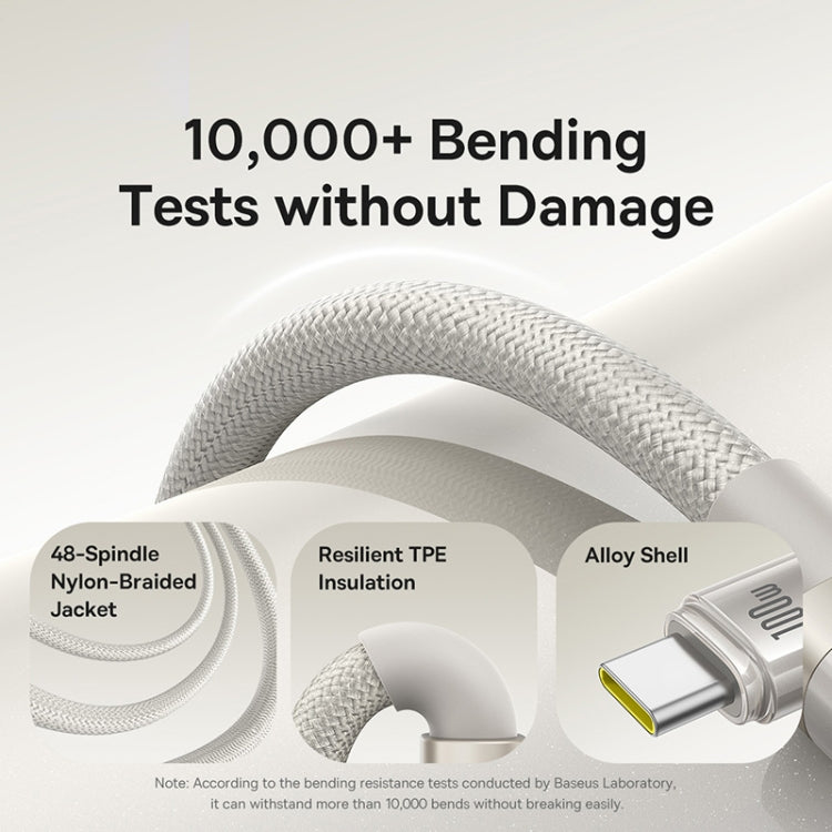 Baseus Titanium Alloy Series 100W USB-C / Type-C to Type-C Fast Charging Cable, Length:1m - Gold